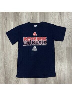 Boston Red Sox Reverse The Curse 2003ALCS T Shirt Mens M Navy MLB Tee